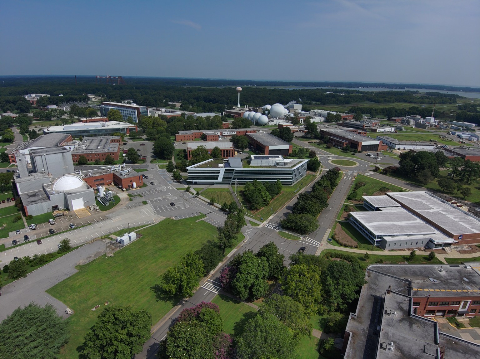 An aerial photograph of NASA’s Langley Research Center in Virginia