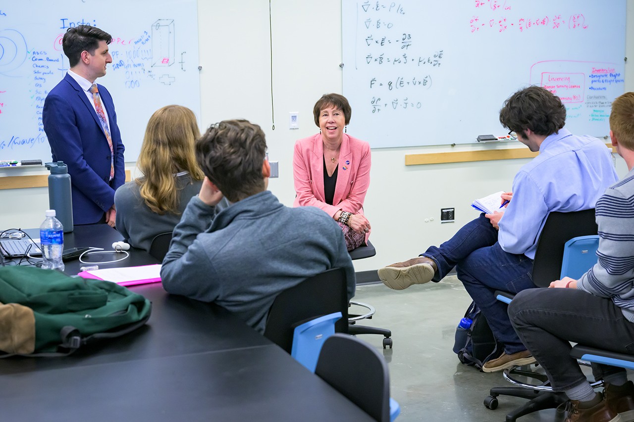 A NASA science discussion in a classroom